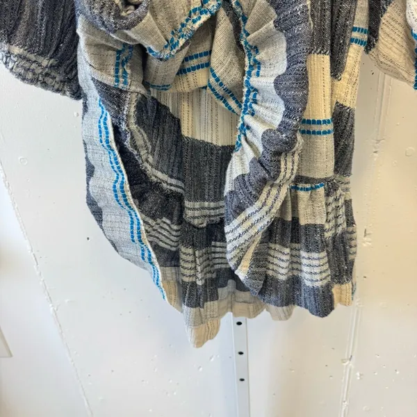 Free People All Lined Up Multi Striped Gauzy Mini Dress Boho Lightweight Blue Sm - Image 10