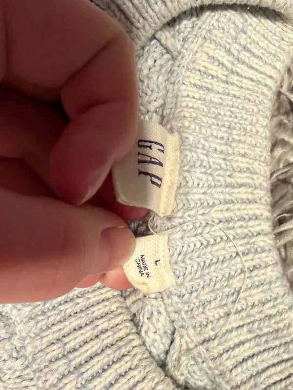 GAP Light Blue Cable Knit Sweater - Image 2