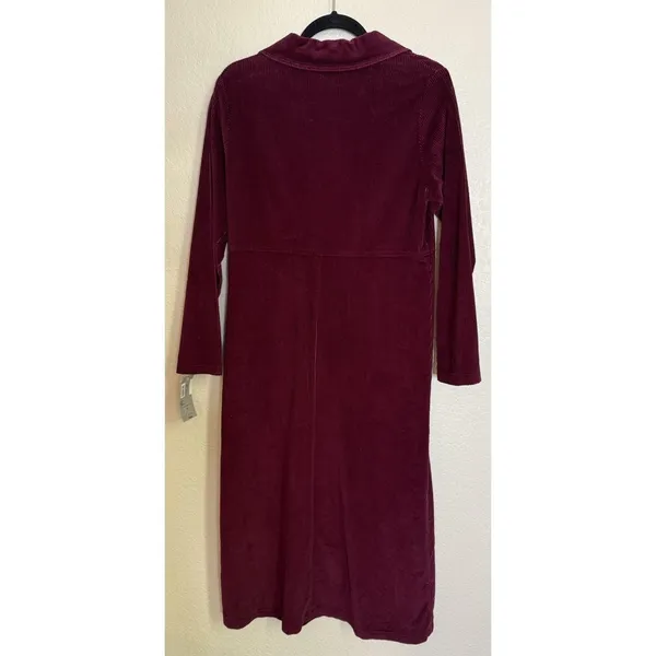Match 8P Dress Cabernet Burgundy Corduroy Button Down Long Sleeve Vintage NEW - Image 2