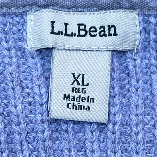 L.L. Bean Grey Cotton Ribbed Knit Pullover Sweater Size XL Fisherman Style - Image 6