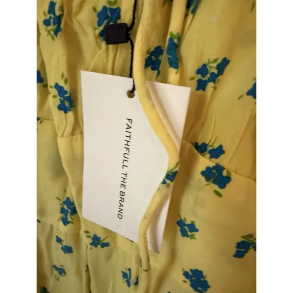 NWT‎ FAITHFULL THE BRAND Bette Floral Midi Dress in Yellow Size M (US 6) $189 - Image 7