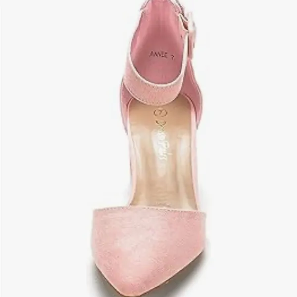 Elegant Pink Ankle Strap Block Heels - Image 3