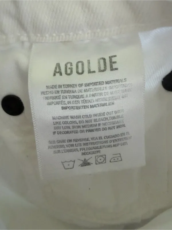 Agolde Riley Cropped White Jeans - Image 7