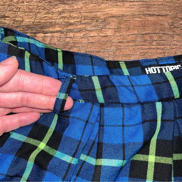Hot Topic Blue Plaid Goth Schoolgirl Skirt - Image 8