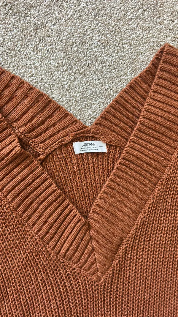 Oversized Sweater Vest Orange Size M - Image 2