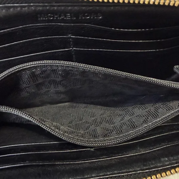Michael Kors Black Canvas Wallet - Image 8