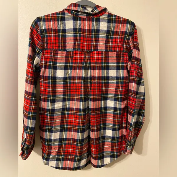 Womens American Eagle‎ Boyfriend Fit Ahh-Mazingly Soft Flannel Red White Small - Image 2