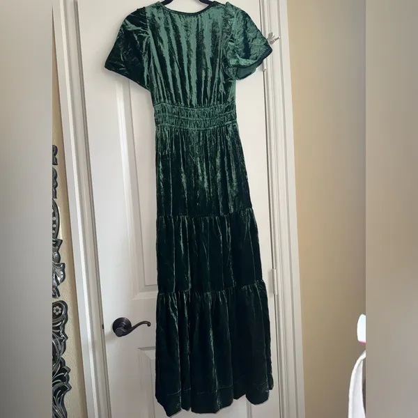 Anthropologie Somerset green velvet Maxi Dress size XS‎ - Image 7