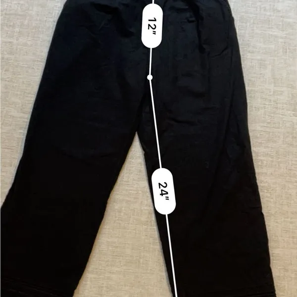Oleg Cassini black linen capri pant size L - Image 5