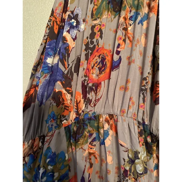 Staccato Dress Women Small‎ Grey Floral Maxi Long Halter Neck Sleeveless Rayon - Image 2