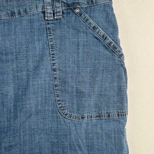 Karen Scott Woman Blue Denim Skort 16W Medium Wash‎ Stretch Mini Skirt Shorts - Image 9