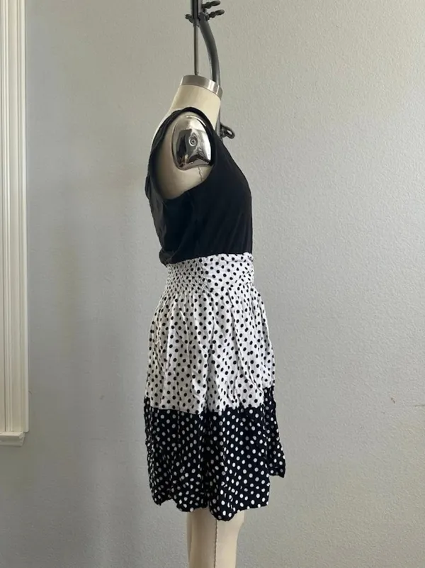 Wet Seal Polka Dot Sleeveless Dress Black White Size Small - Image 4