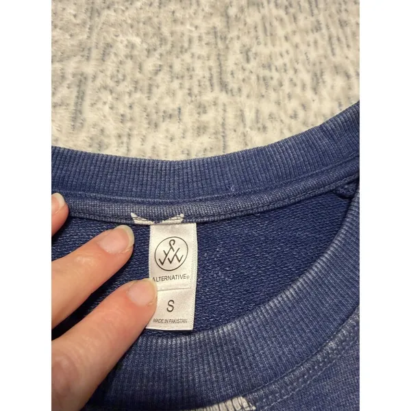 Alternative Blue Star Print Long Sleeve Casual‎ Sweatshirt Women's Size S NWOT - Image 3