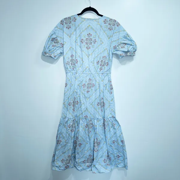 New Loft Blue Tuilerie Balloon Sleeve Pocket Midi Dress Size Small - Image 8