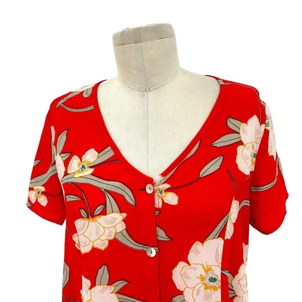 Show Me Your Mumu Bennett Babydoll Dress Southern Red Pebble Floral Size‎ Small - Image 4
