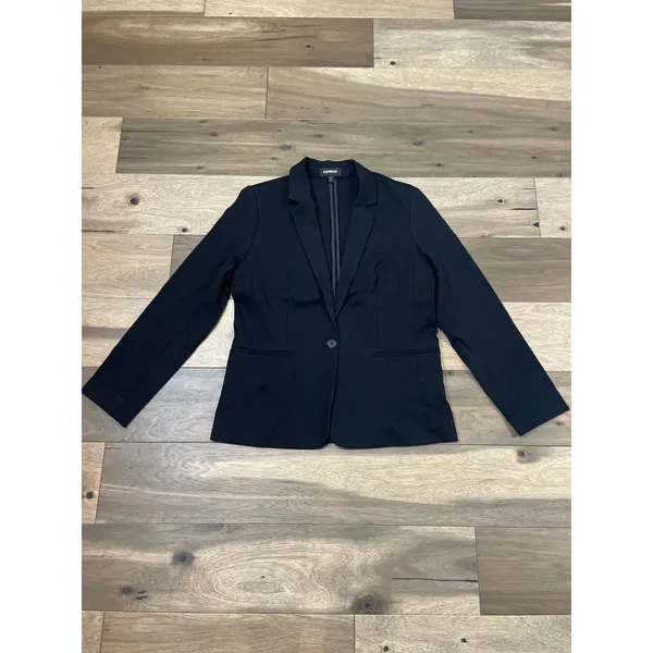 Express Stretch Tuxedo Single Button Blazer Black Size L - Image 4