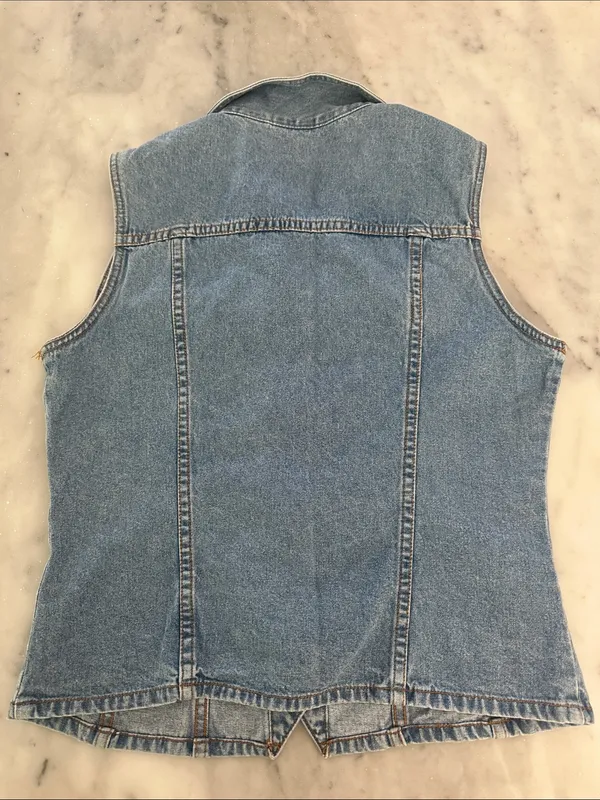 Vintage Bill Blass vintage 100% cotton Light Blue Denim vest - Image 5