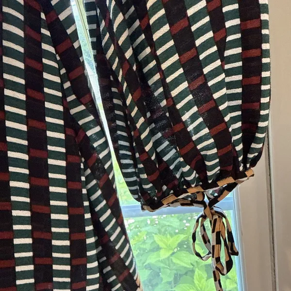 Maeve For Anthropologie Knee Length Dress Black Multi Color Long Sleeved Size 10 - Image 5