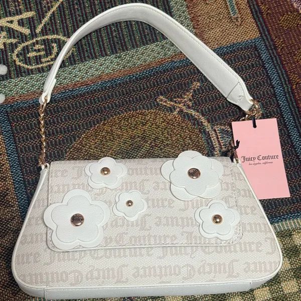 Juicy Couture Cream Floral Shoulder Bag - Image 3