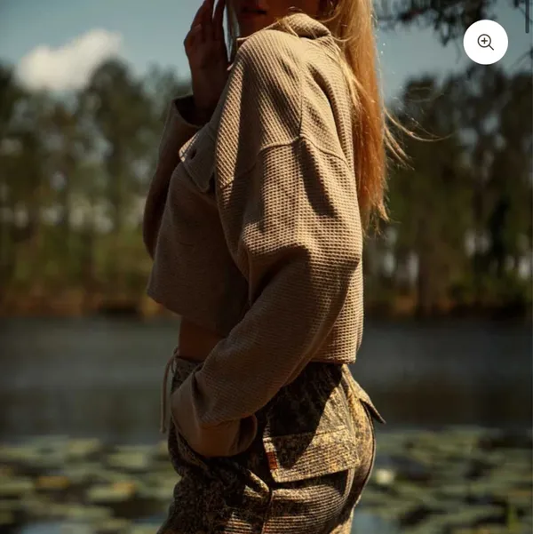 Tribe Kelley Waffle Cropped Button up - Image 5