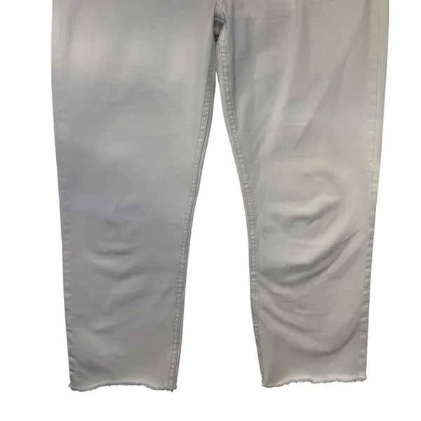 Zara Women Off White High Waisted Straight Leg Raw Hem Jeans Size 10 - Image 4