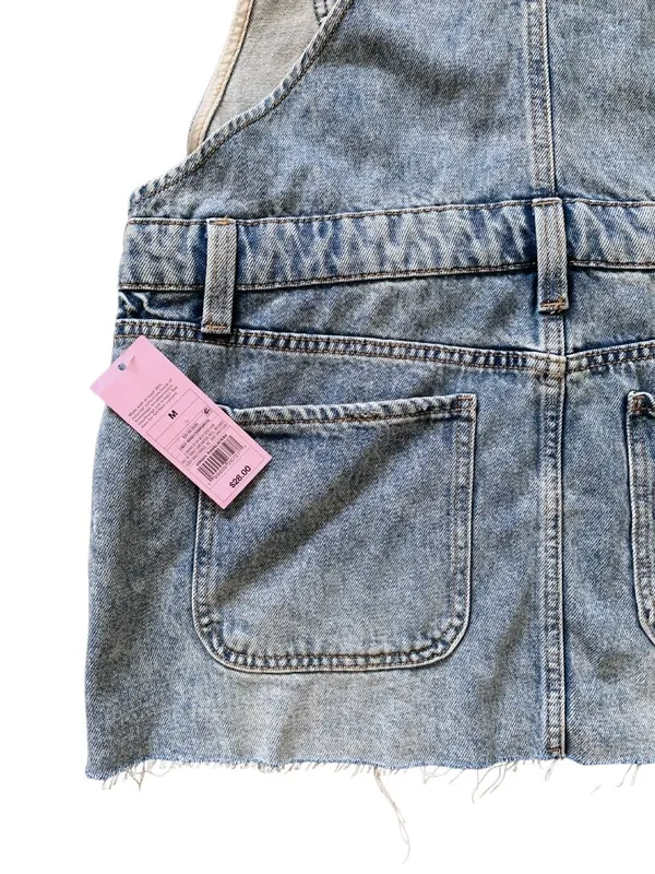 NWT Wild Fable Light Wash Denim Mini Skirtall Overall Dress - Image 11
