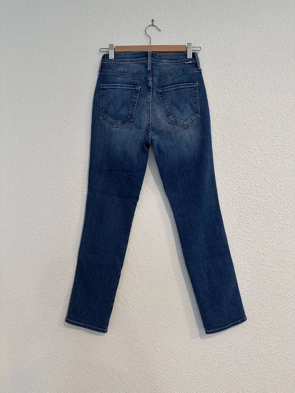 mother denim double dazzler leaps and bounds slim straight leg ankle jean vintage blue wash - Image 6