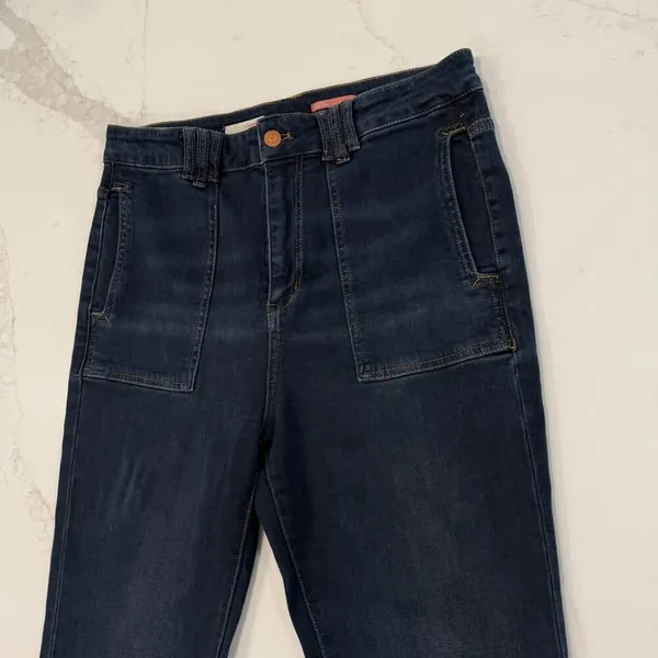 Pilcro Anthropologie The Icon Denim Jeans Womens 29 Blue High Rise Patch Pockets - Image 2