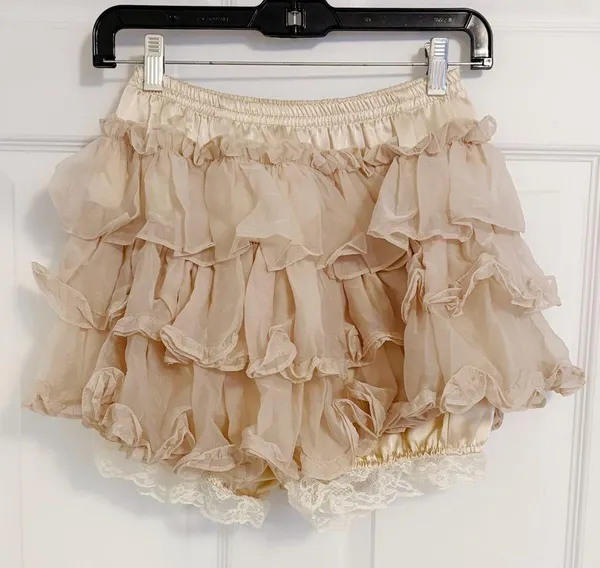Japanese Kawaii Y2K Dusty Pink Cottage Ballet Ruffle Mini Tier Skirt Skorts - Image 7