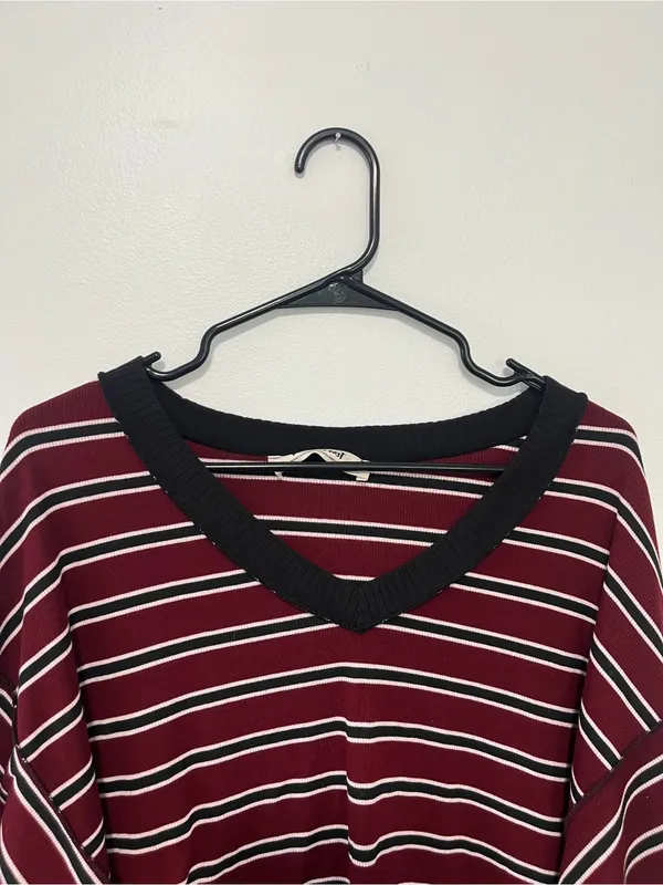 Three Bird Nest Striped Long Sleeve Top- Size XL - Image 4