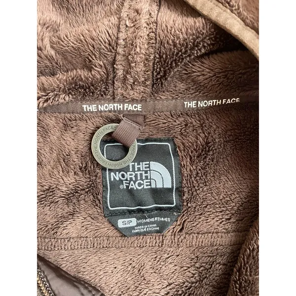 The North Face Osito Hooded Fleece Jacket Womens Small Brown Plush Full Zip - Image 7