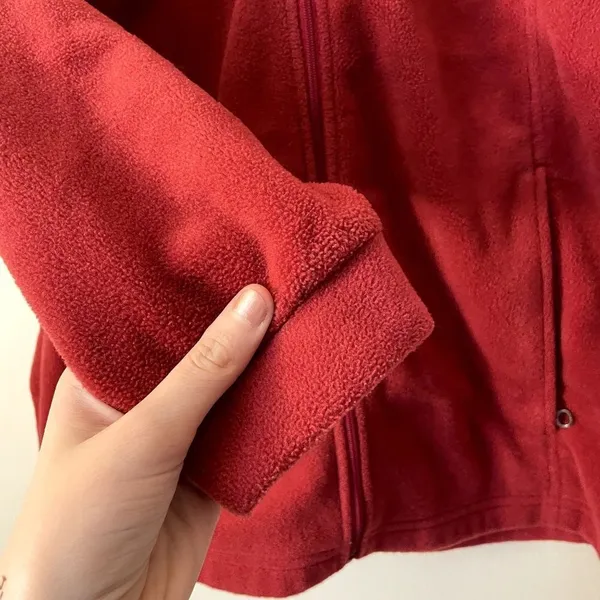 Columbia full zip fleece jacket red pockets warm comfortable athleisure winter - Image 5