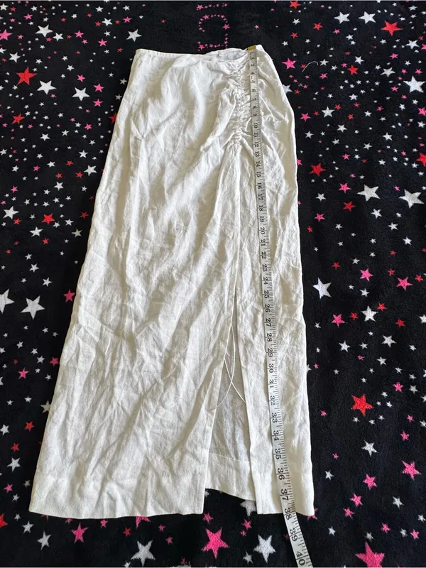 Natalie Rolt White Set Ruched High-Slit Midi Skirt & Top size 1 - Women - Image 8