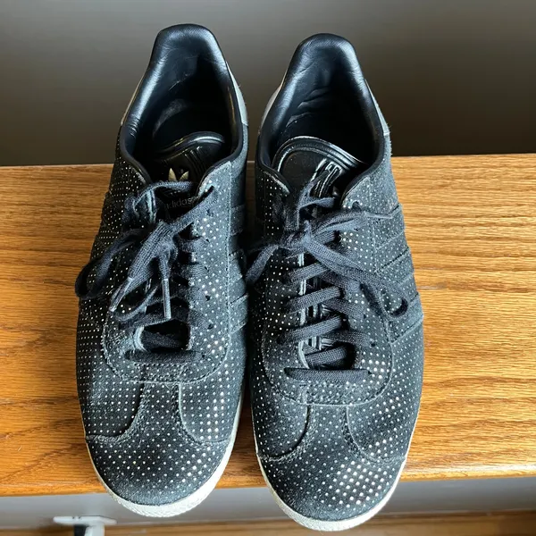 Adidas Originals Gazelle‎ Suede Polka Dots Black Silver Size 8 - Image 3