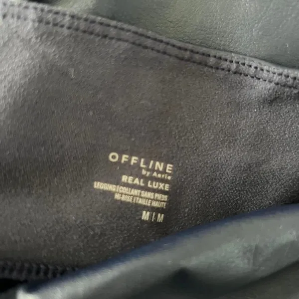 OFFLINE by Aerie Real Luxe Hi-Rise Faux Leather Leggings Navy Blue Medium‎ - Image 3