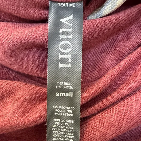 Vuori Women's Halo Essential Pullover Hoodie Heather Red Rosewood Small EUC - Image 4