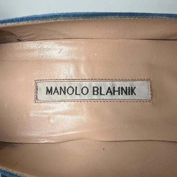 Manolo Blahnik BB Blue Suede Pumps Size 42 - Image 7