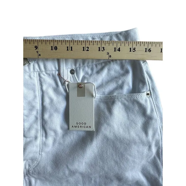 NWT Good American Size 10‎ White Good Boy Button Fly Cropped Jeans Altered #J9-5 - Image 9