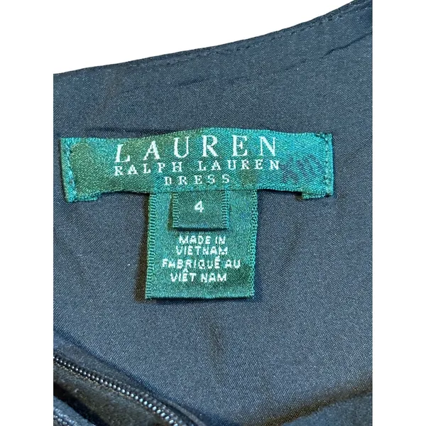 Lauren Ralph Lauren Sheath Dress‎ Size 4 Black Faux Leather Trim Sleeveless Mini - Image 7