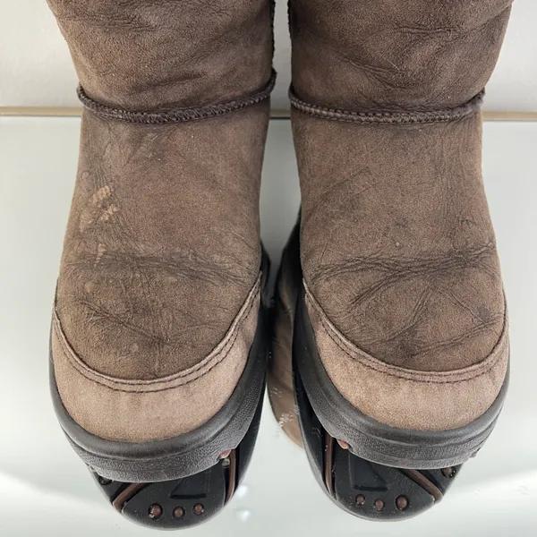 UGG Australia Dark Brown Sheepskin Ultimate Tall Revival Tasman Braid Boots - Image 10