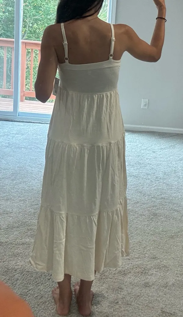 Cream Maxi Sundress White Size XS - Image 2
