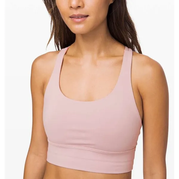 Lululemon Energy Bra Long Line Smoky Blush Pink Luxtreme Sport Bra Size 4 - Image 3