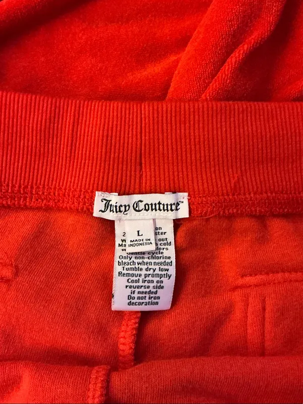 Juicy Couture Red Terry Drawstring Capri Sweatpants Size Large - Image 3