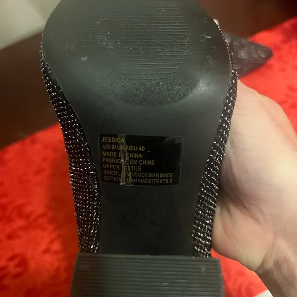 Shoe Dazzle black shiny ankle booties - Image 3
