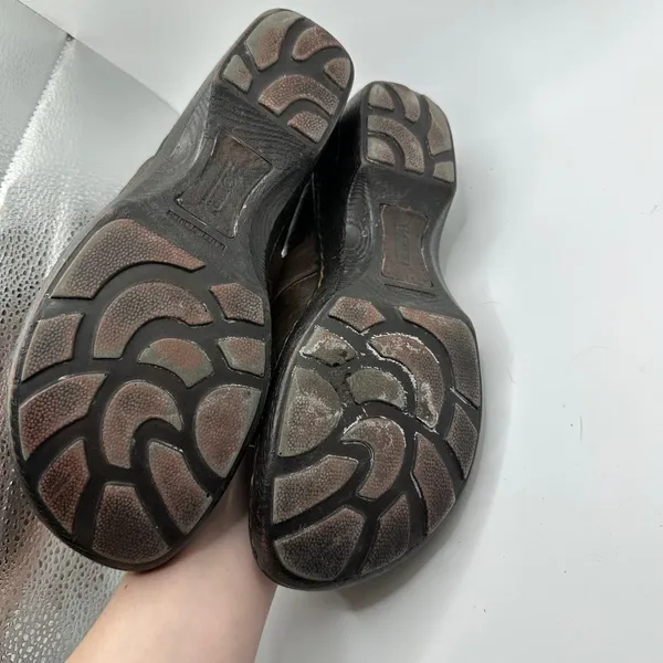Born Dark Brown Leather Slip On Clogs Wedge Shoes Womens 9.5 41 - Image 6