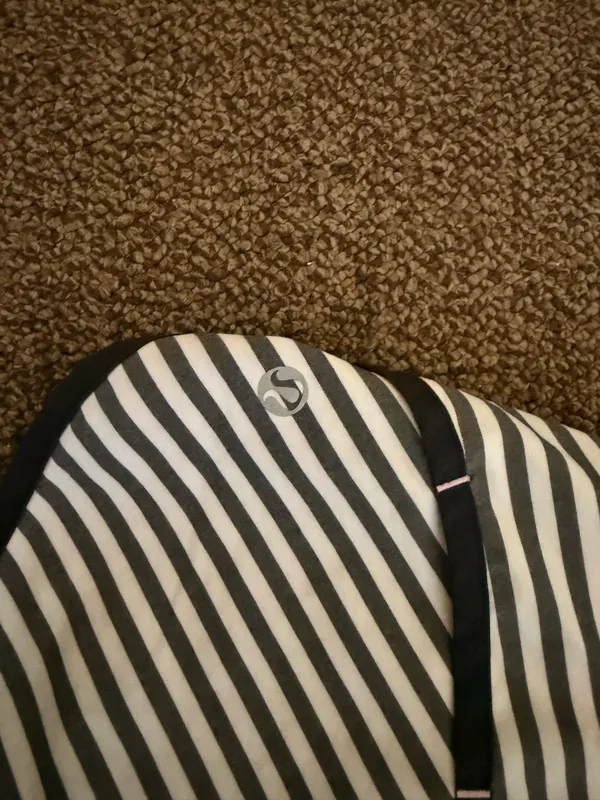 Black and White and Light Pink Striped Lululemon Speed Up Shorts 2.5' - Image 8