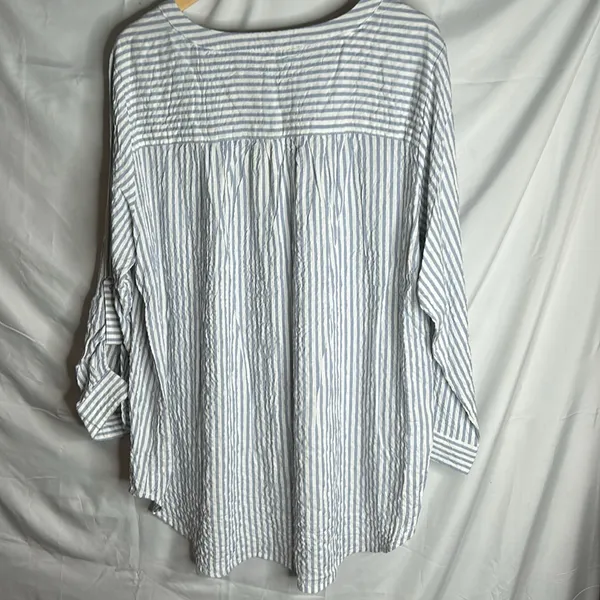 Jane + Delancey 5 Button Henley Rayon Tunic Size 1X Stripes long Sleeve NWT - Image 7
