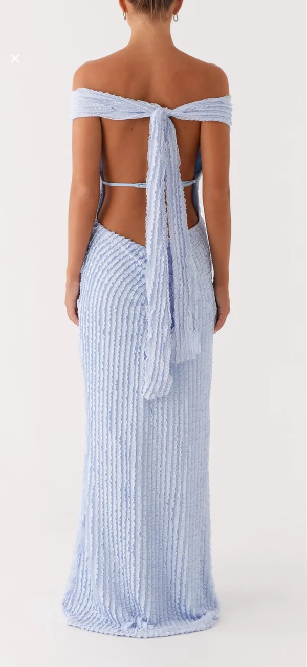Peppermayo Chantelle Blue Textured Maxi Dress - Image 2