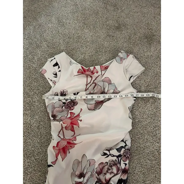 White House‎ Black Market White Lily Floral Print Cap Sleeve Dress Women’s Sz 6 - Image 5