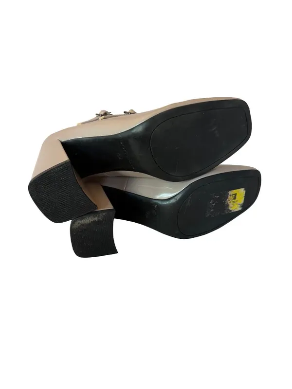 Marc Fisher Charisy Patent Taupe Heel Mary Janes Shoes Double Buckle Size 7.5 - Image 6